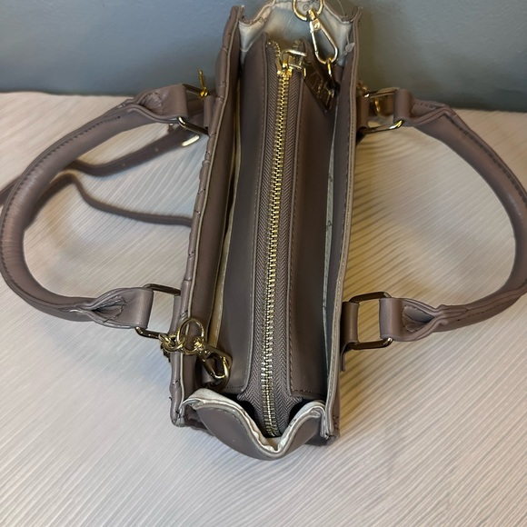 Bebe Quilted Crossbody Bag in Taupe - Picture 8 of 9